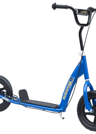 Kick Scooter for Kids 5-12 Years Old with Adjustable Height Handlebar, Non-slip Footplate, Big Wheels, Rear Brake, Blue
