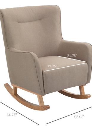 Modern Rocking Chair Sofa Armchair Modern Accent Chair, Greige