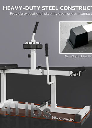 Adjustable Steel Seated Calf Raise Exercise Strength Training Gym Equipment, White