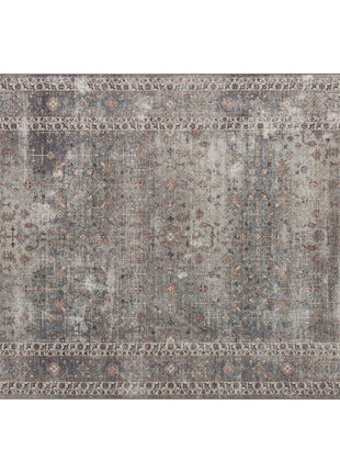 Machine Washable Area Rug 8x10, Non-Slip Traditional Floor Cover Foldable Carpet for Living Room, Dark Mixed-Brown