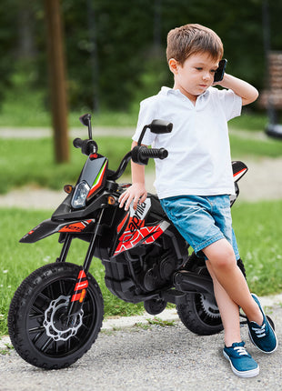 12V Aprilia Licenced Kids Motorcycle with Training Wheels, Spring Suspension, LED Light, USB, Music, Red