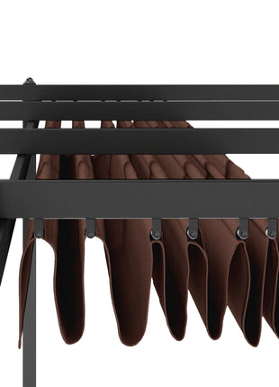 13' x 13' Aluminum Retractable Pergola Canopy, Outdoor Pergola for Garden, Patio, Backyard, Deck, Brown