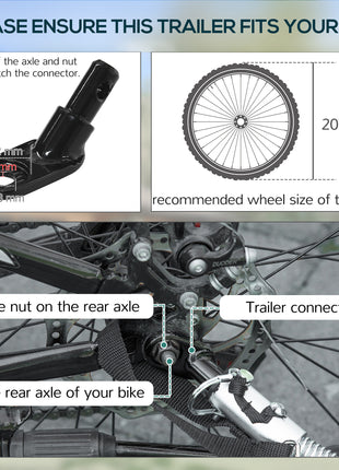 Bike Trailer, Foldable Bicycle Trailer with16 Inch Pneumatic Tire, Universal Coupler, Foldable Frame and Safe Reflectors Design, Large Load Capacity, Black
