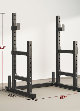 Adjustable Squat Rack, 660lbs Multi-Functional Bench Press Rack for Weight Lifting Home Gym Strength Training, Black