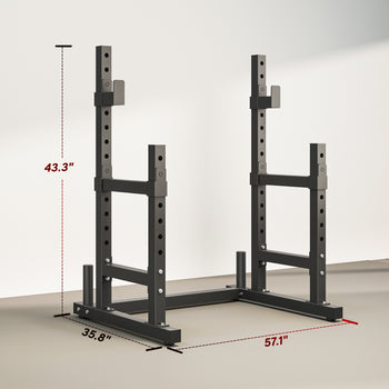 Adjustable Squat Rack, 660lbs Multi-Functional Bench Press Rack for Weight Lifting Home Gym Strength Training, Black