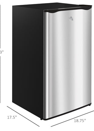 3.2 Cu.Ft Mini Fridge with Freezer, Compact Refrigerator with Adjustable Thermostat, Silver