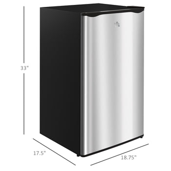 3.2 Cu.Ft Mini Fridge with Freezer, Compact Refrigerator with Adjustable Thermostat, Silver