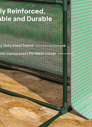 Outdoor Walk-in Greenhouse with Roll-up Zipper Door, 18 Shelves, PE Cover, 95.25" x 70.75" x 82.75", Green