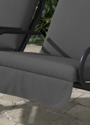 2-Seater Outdoor Porch Swing with Canopy, Patio Swing Chair for Garden, Poolside, Backyard, Gray