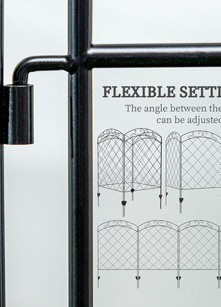 4 Pack Garden Fencing for Yard, Decorative Fence Panels as Animal Barrier and Flower Edging, Swirls