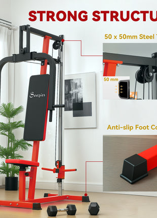 Chest Fly and Chest Press Machine for Back, Pectoral, Rear Deltoid and Shoulder Training, Red