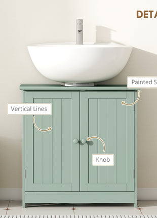 Bathroom Vanity Cabinet, Under Sink Bathroom Cabinet with 2 Doors and Adjustable Shelf, Dark Green