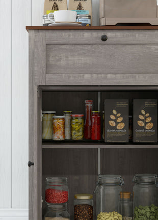Farmhouse Sideboard Storage Cabinet with Doors and Drawer for Kitchen, Living room, 23.5"x11.75"x34.5", Gray