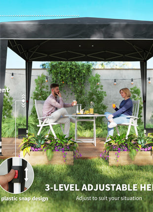 10 x 10 ft Pop Up Canopy Tent with Sidewalls, UPF50+ Outdoor Portable Instant Canopy Shelter with Carry Bag, Black