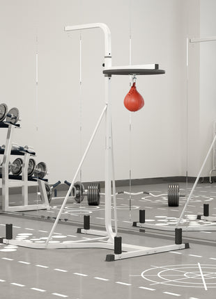 2 in 1 Punching Bag Stand, Adjustable Height Heavy Bag Stand with Weighted Base and Speed Bag, Freestanding for Home Gym
