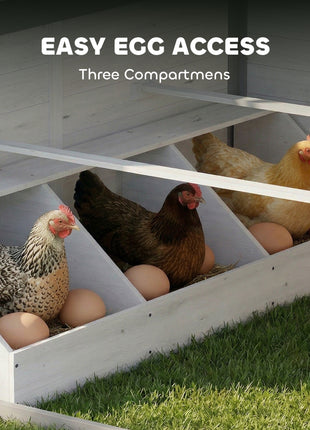 Chicken Coop, Wooden Hen House Outdoor Playhouse for 2-4 Chickens, Poultry Cage with Planter Pots and Boxes