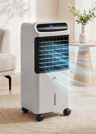 3-In-1 Ice Cooling Fan, Mobile Evaporative Air Cooler with Remote, Timer, Oscillating for Home Office, Bedroom, Gray