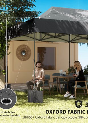 10 x 20 ft Pop Up Canopy Tent, Heavy Duty UPF50+ Outdoor Portable Instant Canopy Shelter with Wheeled Bag, Dark Gray