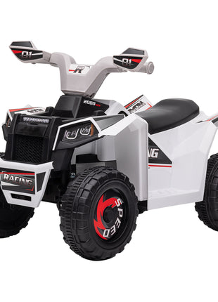 6V Electric Toy Car with Forward Backward, Wear-Resistant Wheels for Ages 18-36 Months, White