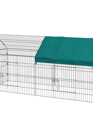 87" Small Animal Playpen with with Roof for Rabbits, Chicken, Chinchillas for Indoor/Outdoor Use, Green