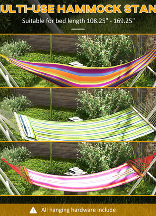 Hammock Stand, Portable Adjustable Steel Frame Hammock Stand, Weather Resistant, 10.3', 550 lbs. Capacity, White