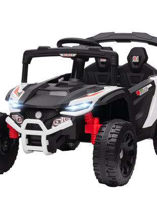 12V Kids Ride On Truck, Battery Powered Electric UTV Vehicle with Rear Suspension, Remote Control for 3-5 Years, White