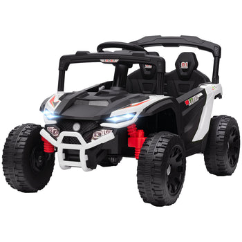 12V Kids Ride On Truck, Battery Powered Electric UTV Vehicle with Rear Suspension, Remote Control for 3-5 Years, White