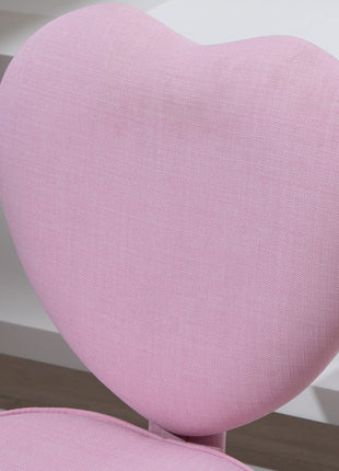 Heart Love Shaped Back Design Office Chair with Adjustable Height, Pink