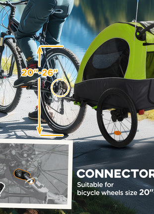 Bike Trailer for Kids 3 In1 Foldable Child Jogger Stroller Baby Stroller Transport Carrier with Shock Absorber System Rubber Tires Adjustable Handlebar Kid Bicycle Trailer Green and Gray