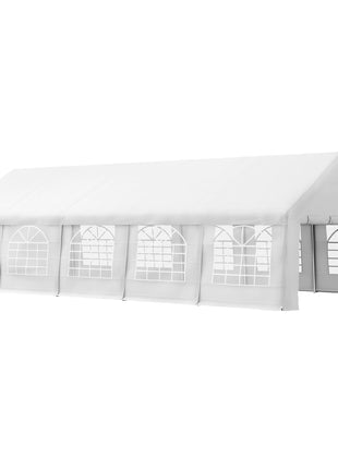 32x16 Outdoor Canopy Tent Heavy Duty Carport Tent with Cathedral Window Design for Party & Wedding, Removable Sidewalls, White