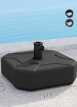 Square Patio Umbrella Base Holder, Heavy Duty Outdoor Umbrella Stand Base, Black