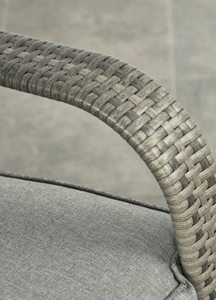 PE Rattan Rocking Recliner with Footrest, Gray