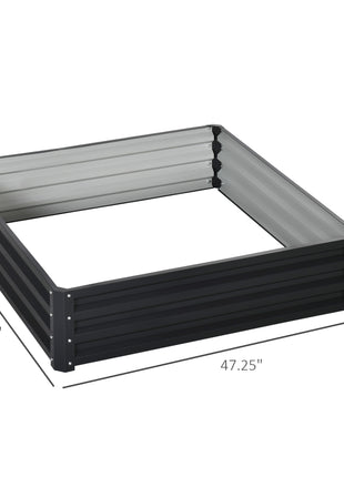 Galvanized Raised Garden Bed, 4' x 4' x 1' Metal Planter Box, for Growing Vegetables, Flowers, Herbs, Succulents, Gray