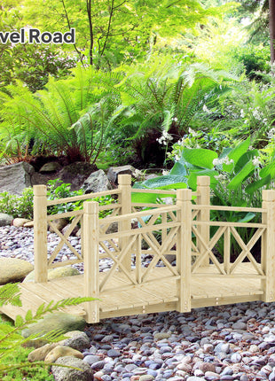 5 ft. Wooden Garden Bridge Footbridge for Backyard Ponds, Creeks, Streams, Nature Wood