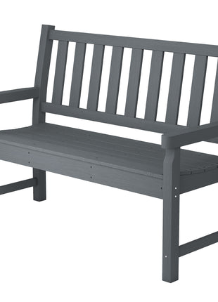 2-Person Garden Bench, HDPE Outdoor Bench with 530 lbs Capacity, Curved Seat for Backyard, Park, Porch, Lawn, Gray