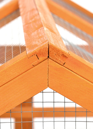 Wooden Chicken Run, Combinable Design with Perches, 4.6' x 2.8', Orange