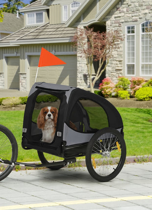 Dog Bike Trailer, Pet Stroller with Wheels for Medium Dogs, Black