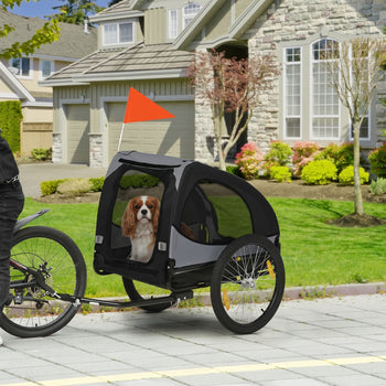 Dog Bike Trailer, Pet Stroller with Wheels for Medium Dogs, Black