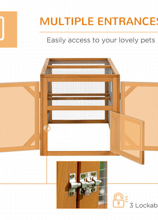 55" Wooden Chicken Coop Add-on Expansion, Mini Chicken Coop Outdoor Chicken Run Hen House with Combinable Design