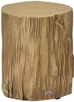 17" Tall Tree Stump End Table, Concrete Sofa Side Table for Indoor and Outdoor Use, Garden Stool