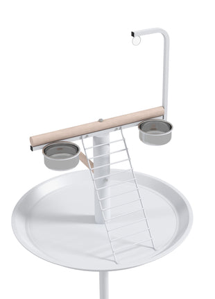 Bird Stand with Wheels, Perches, Feed Bowls, Round Tray for Parrot