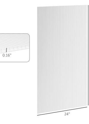 14 Pieces Twin-Wall Polycarbonate Panels Waterproof UV Protected Polycarbonate Greenhouse Panels, 4' x 2' x 0.16", Clear