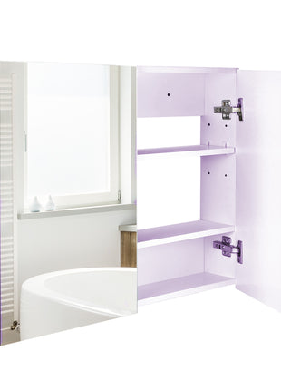 Double Door Wall Mounted Bathroom Mirror, 31.5" x 23.5" Medicine Cabinet with Modern Design, Large Storage, & Quiet Hinges