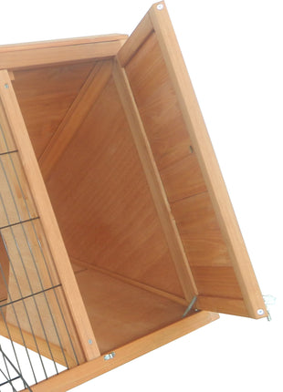 Rabbit Hutch Outdoor, Wooden Chicken Coop with Run, Outdoor Small Animal Cage for Rabbit, Small Duck and Chicken, Brown