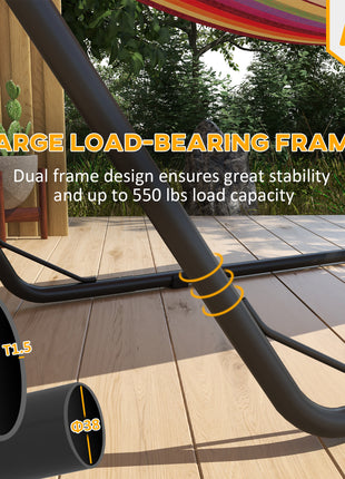Hammock Stand, Portable Adjustable Steel Frame Hammock Stand, Weather Resistant, 10.3', 550 lbs. Capacity, Black