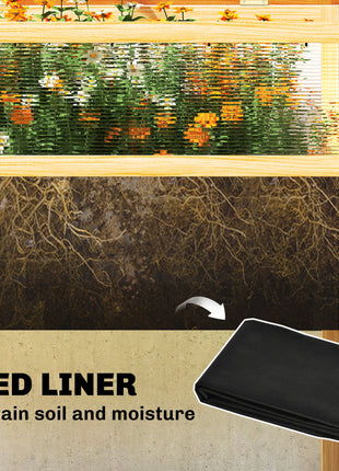 Raised Garden Bed with Mini Greenhouse, Elevated Planter Box with Legs and Bed Liner for Flowers, Vegetables