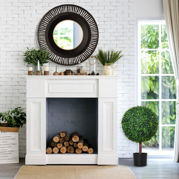 23.5" Artificial Boxwood Topiary Ball Tree, Fake Decorative Plant, Nursery Pot Included for Home, Balcony, Backyard and Garden