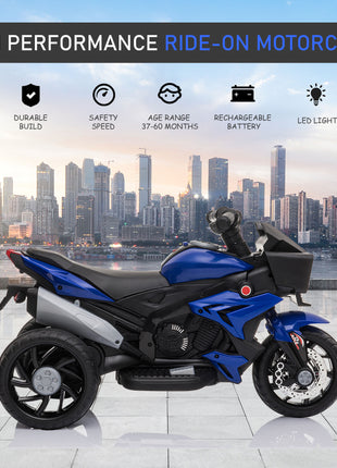 6V Kids Motorcycle Toddler Ride-on Toy, High-Traction Battery-Operated Mini Electric Motorbike with Forward/Reverse Switch, Music, Headlights, Horn, Blue