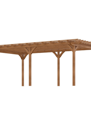 12' x 20' Outdoor Pergola, Wood Gazebo Grape Trellis with Stable Structure for Climbing Plant Support, Garden, Patio, Backyard, Deck
