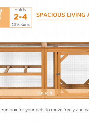 55" Wooden Chicken Coop Add-on Expansion, Mini Chicken Coop Outdoor Chicken Run Hen House with Combinable Design